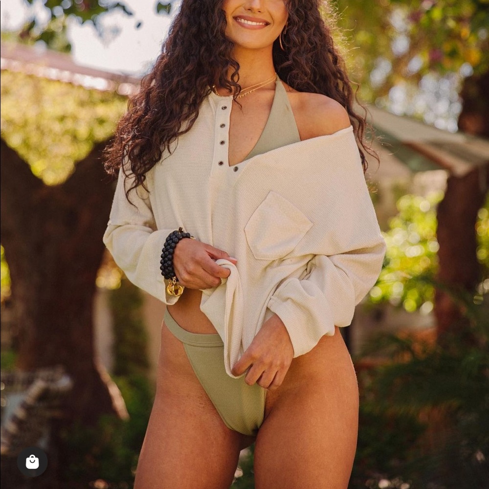 VICI Pink/Peach Grommet Top/Swim Coverup
